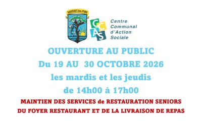 Ouverture du CCAS pendant les vacances